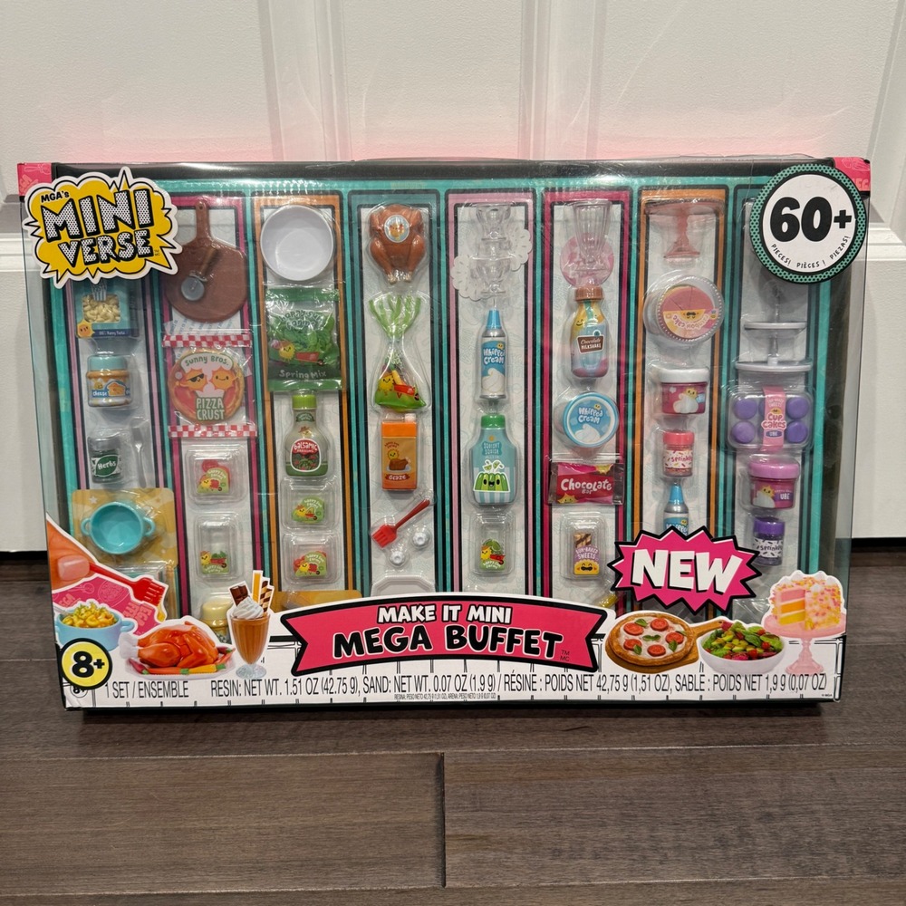 MGA Miniverse Make It Mini Mega Buffet DIY Food Collectible Set 60+ Pcs NEW